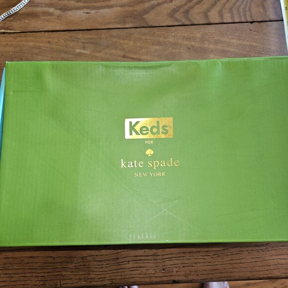 Keds x Kate Spade Sz 11 Light Blue Green Glitter Triple Decker Slip On Shoes NEW - Picture 2 of 7